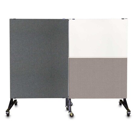 United Visual Products Enclosed Corkboard, 3 Door, 96"x48", 4" Fra, UV3427-WHITE-FORBO UV3427-WHITE-FORBO